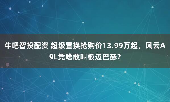 牛吧智投配资 超级置换抢购价13.99万起，风云A9L凭啥敢叫板迈巴赫？